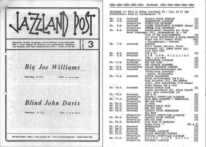 Jazzland Programm-Cover 03/1973