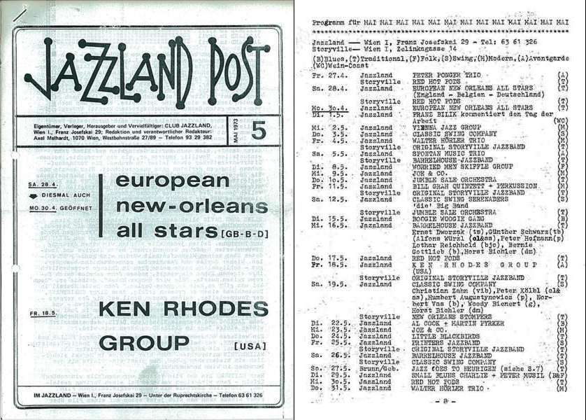 Jazzland Programm-Cover 05/1973
