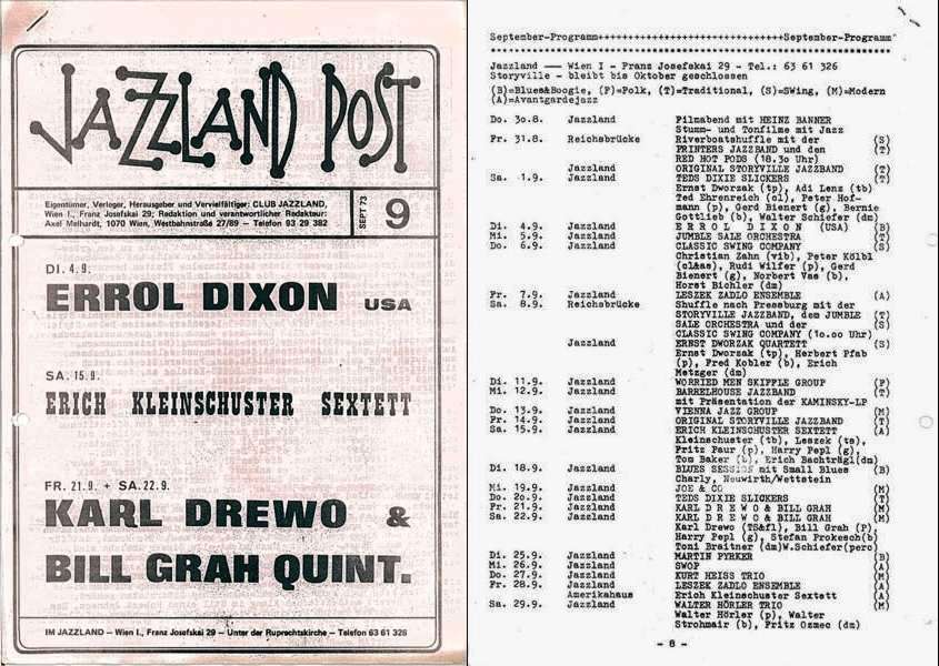 Jazzland Programm-Cover 09/1973