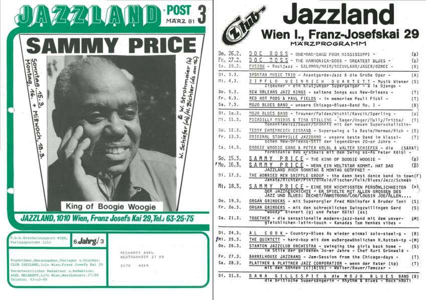 Jazzland Programm-Cover 03/1981