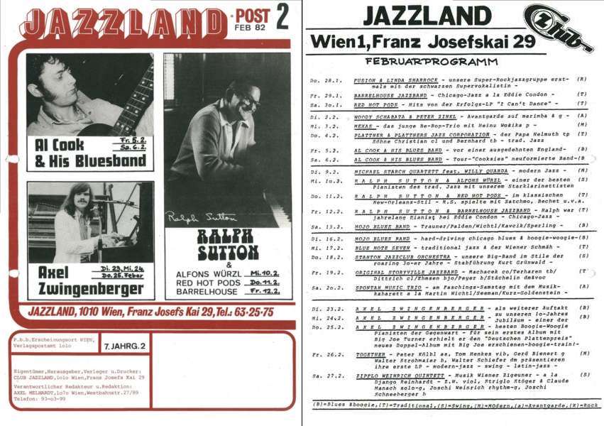 Jazzland Programm-Cover 02/1982