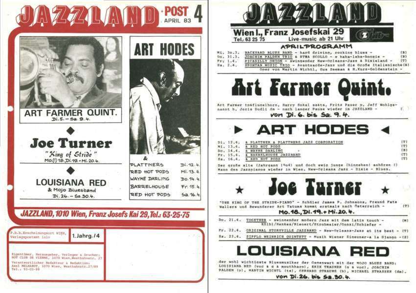 Jazzland Programm-Cover 04/1983