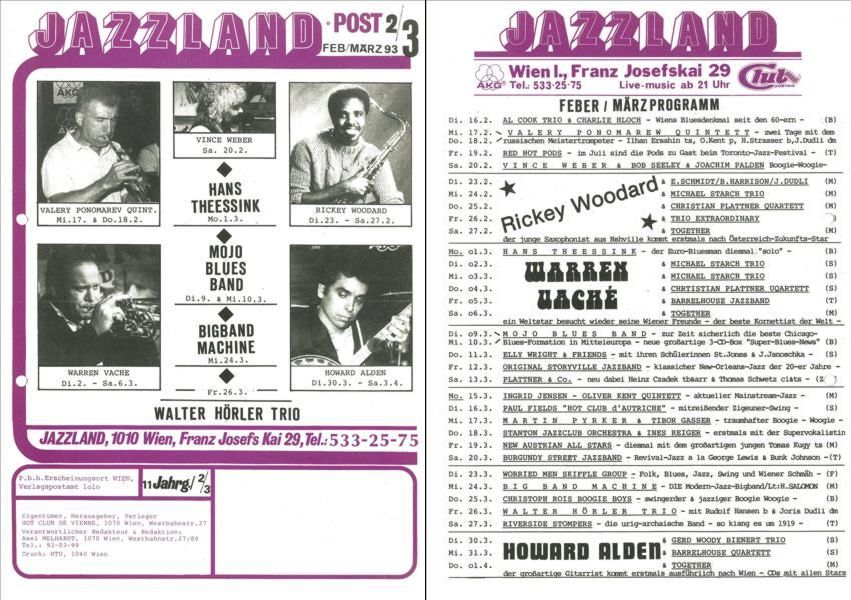 Jazzland Programm-Cover 02-03/1993