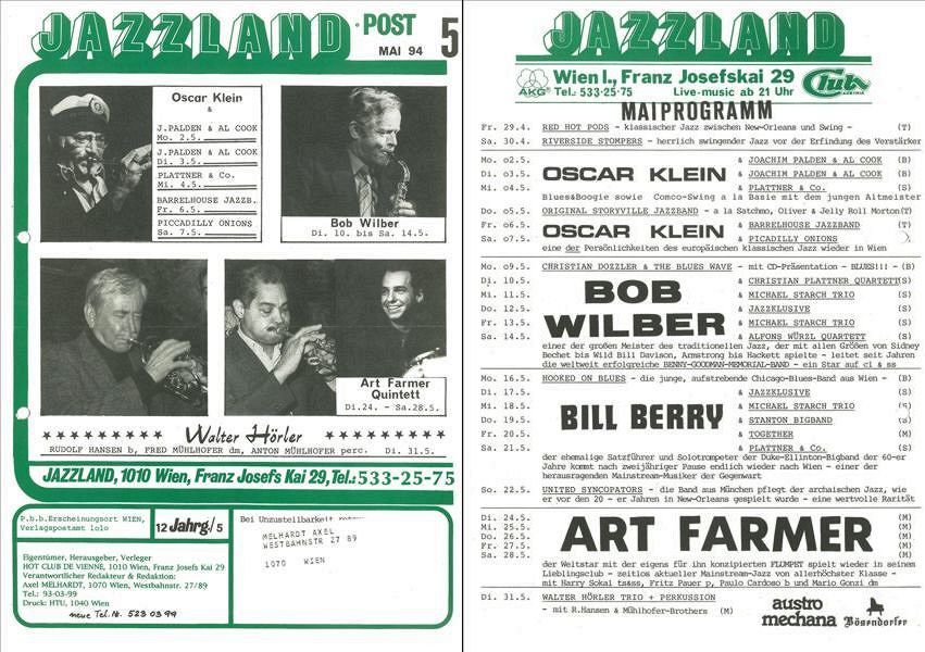 Jazzland Programm-Cover 05/1994