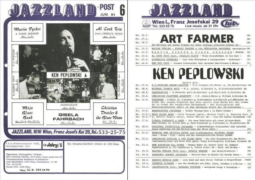 Jazzland Programm-Cover 06/1994