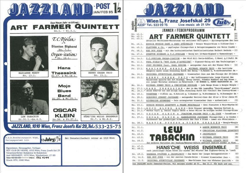 Jazzland Programm-Cover 01-02/1995