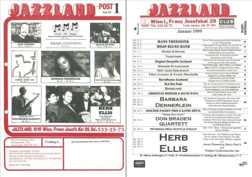 Jazzland Programm-Cover 01-02/1999
