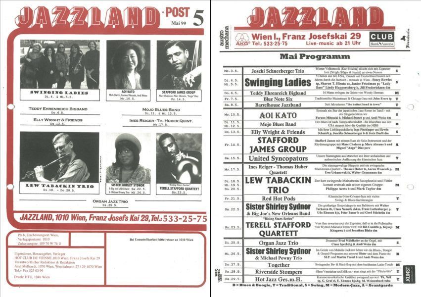 Jazzland Programm-Cover 05/1999