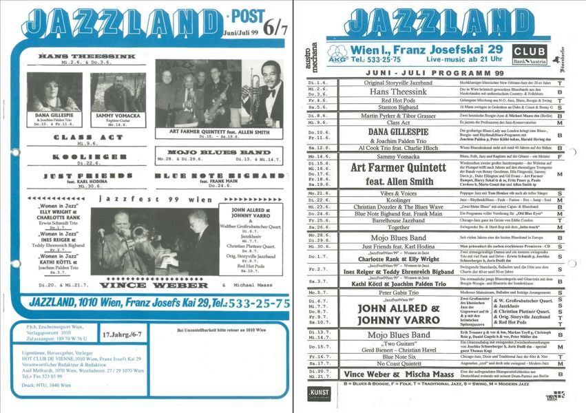 Jazzland Programm-Cover 06/1999