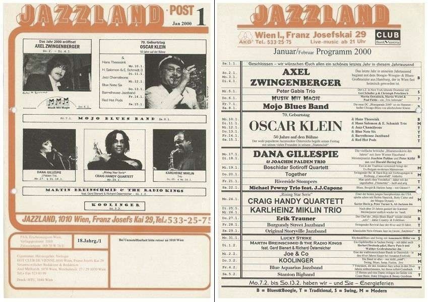 Jazzland Programm-Cover 01-02/2000