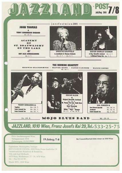 Jazzland Programm-Cover 07-08/2001