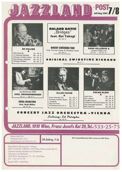 Jazzland Programm-Cover 07-08/2002