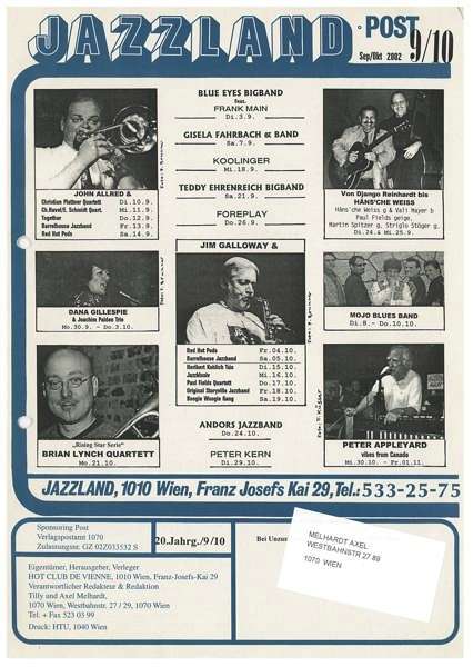 Jazzland Programm-Cover 09-10/2002