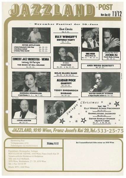 Jazzland Programm-Cover 11-12/2002