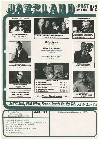 Jazzland Programm-Cover 01-02/2003