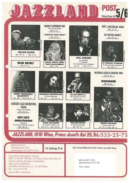 Jazzland Programm-Cover 05-06/2003