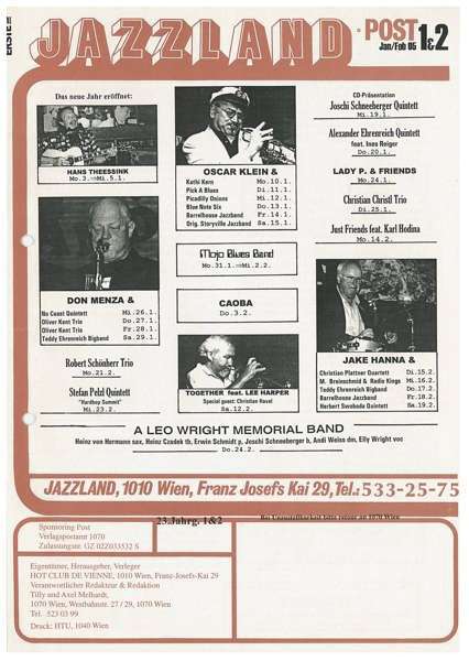 Jazzland Programm-Cover 01-02/2005