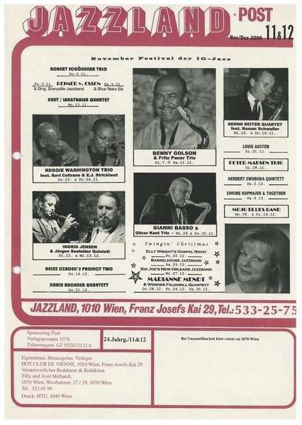 Jazzland Programm-Cover 11-12/2006