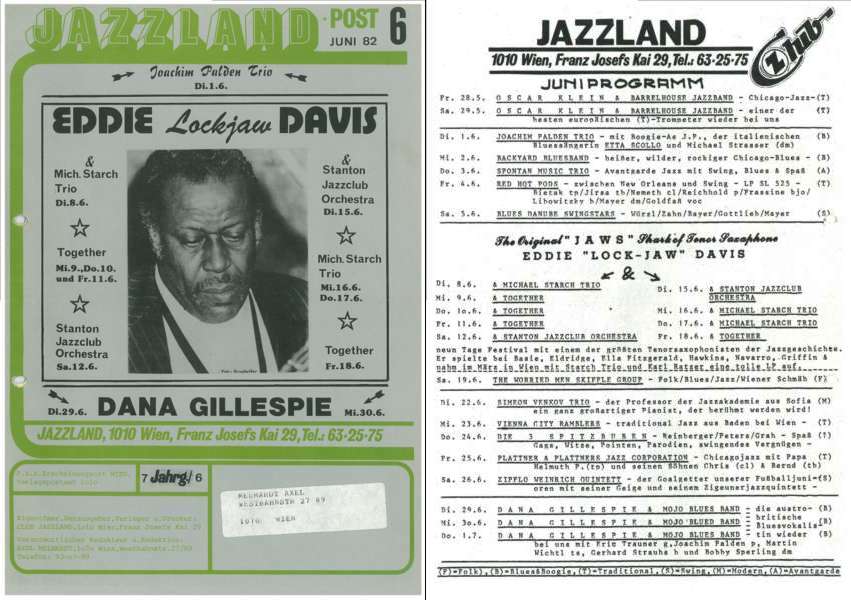 Jazzland Programm-Cover 06/1982