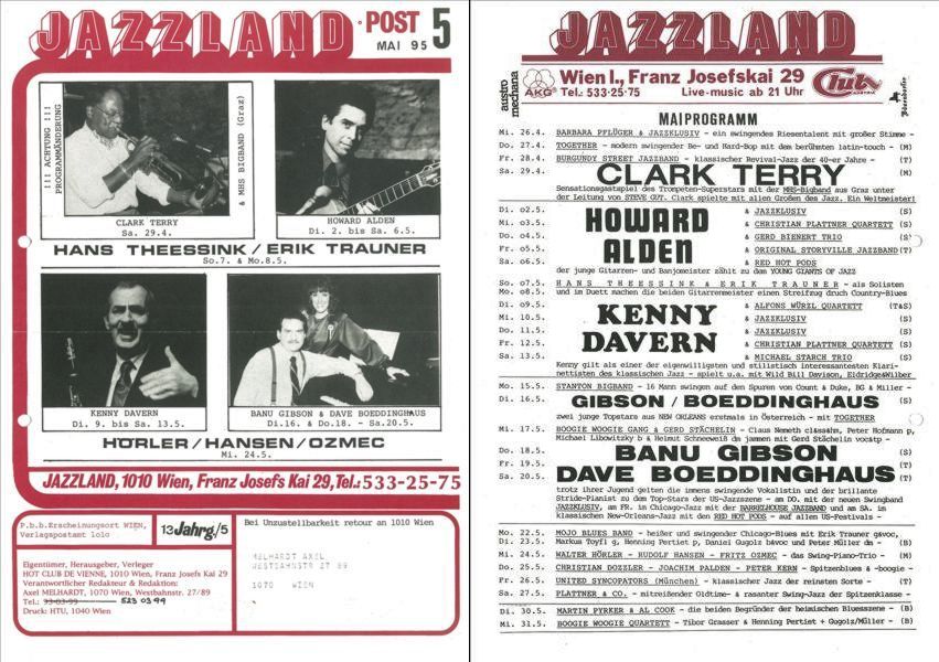 Jazzland Programm-Cover 05/1995