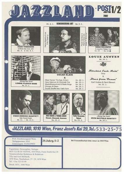 Jazzland Programm-Cover 01-02/2002