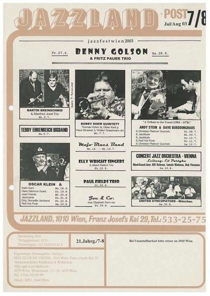 Jazzland Programm-Cover 07-08/2003