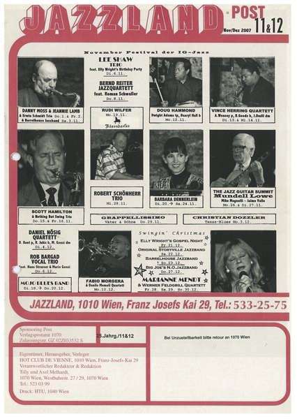Jazzland Programm-Cover 11-12/2007