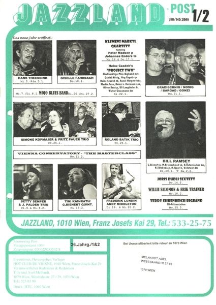 Jazzland Programm-Cover 01-02/2008