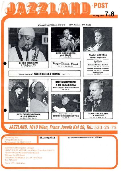Jazzland Programm-Cover 07-08/2008
