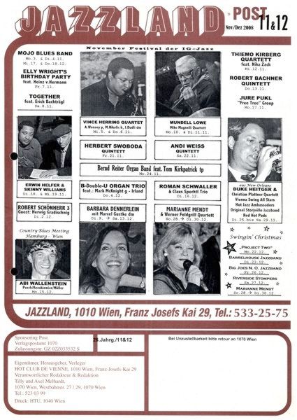 Jazzland Programm-Cover 11-12/2008
