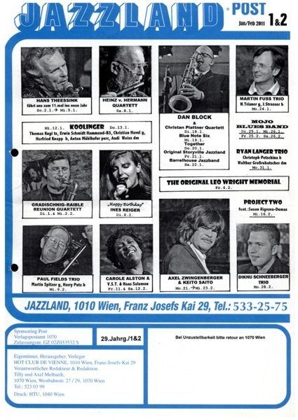 Jazzland Programm-Cover 01-02/2011