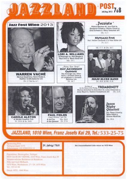 Jazzland Programm-Cover 07-08/2013