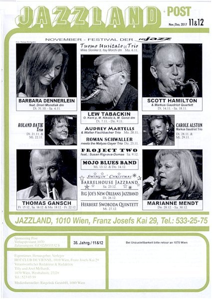 Jazzland Programm-Cover 11-12/2017