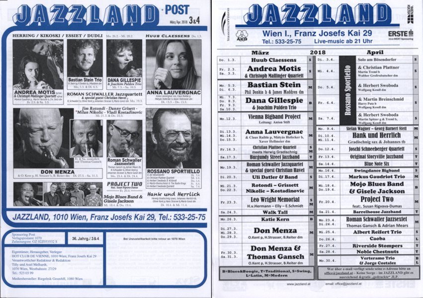 Jazzland Programm-Cover 03-04/2018