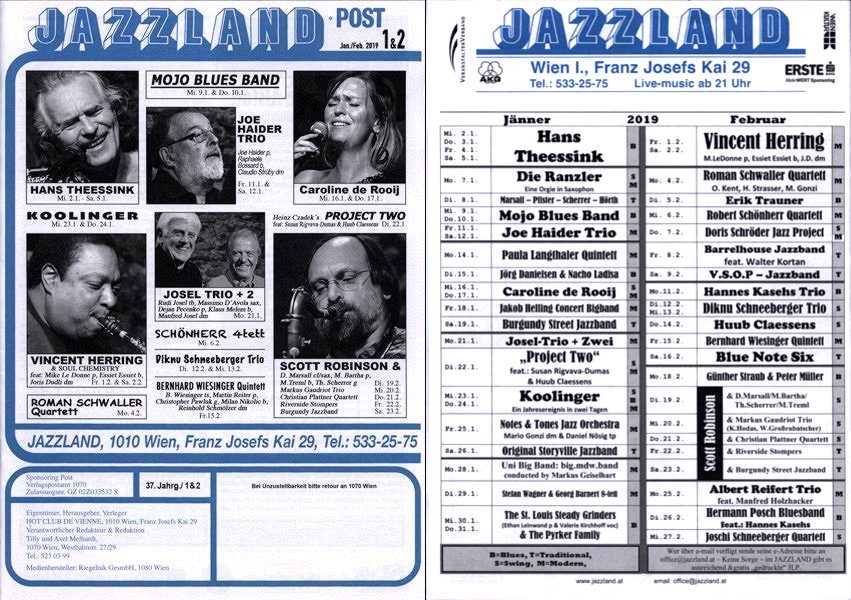 Jazzland Programm-Cover 01-02/2019