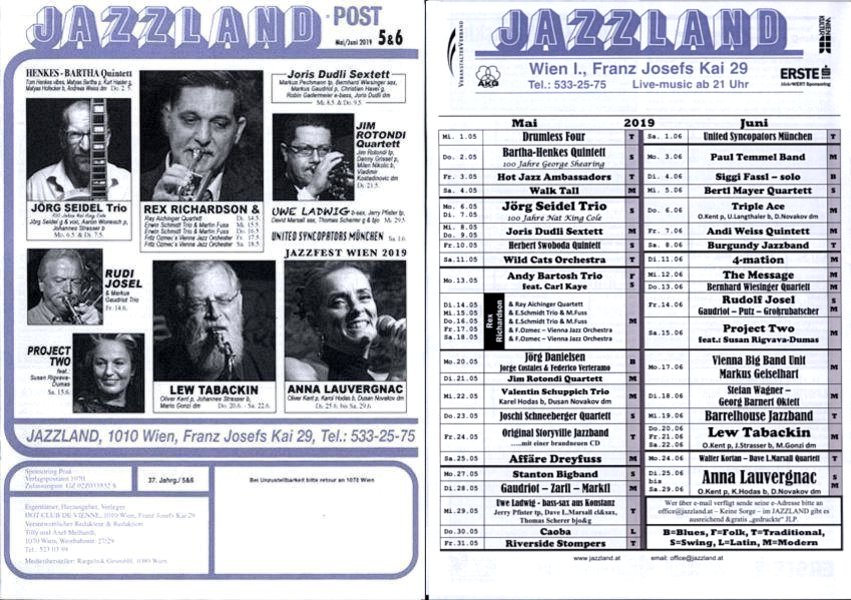 Jazzland Programm-Cover 05-06/2019