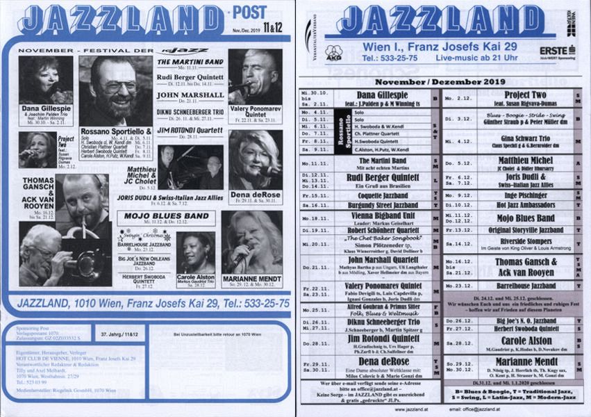Jazzland Programm-Cover 09-10/2019