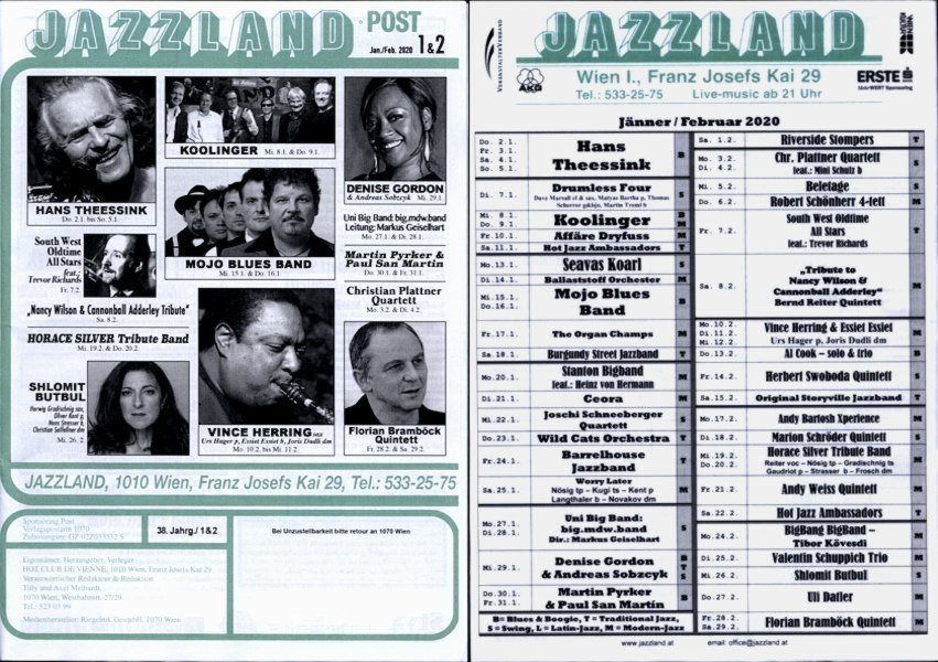 Jazzland Programm-Cover 01-02/2020